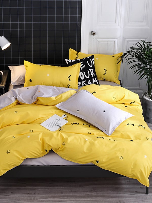 Eyelash & Star Print Sheet Set