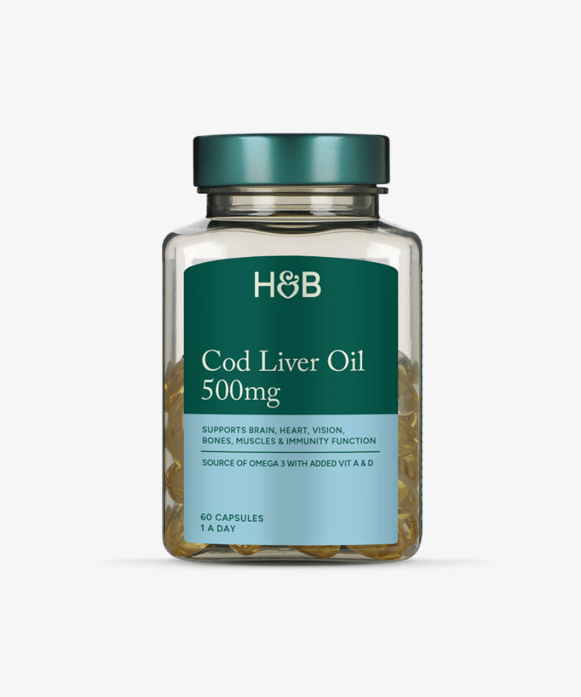 Holland & Barrett Pure Cod Liver Oil 500mg 60 Capsules