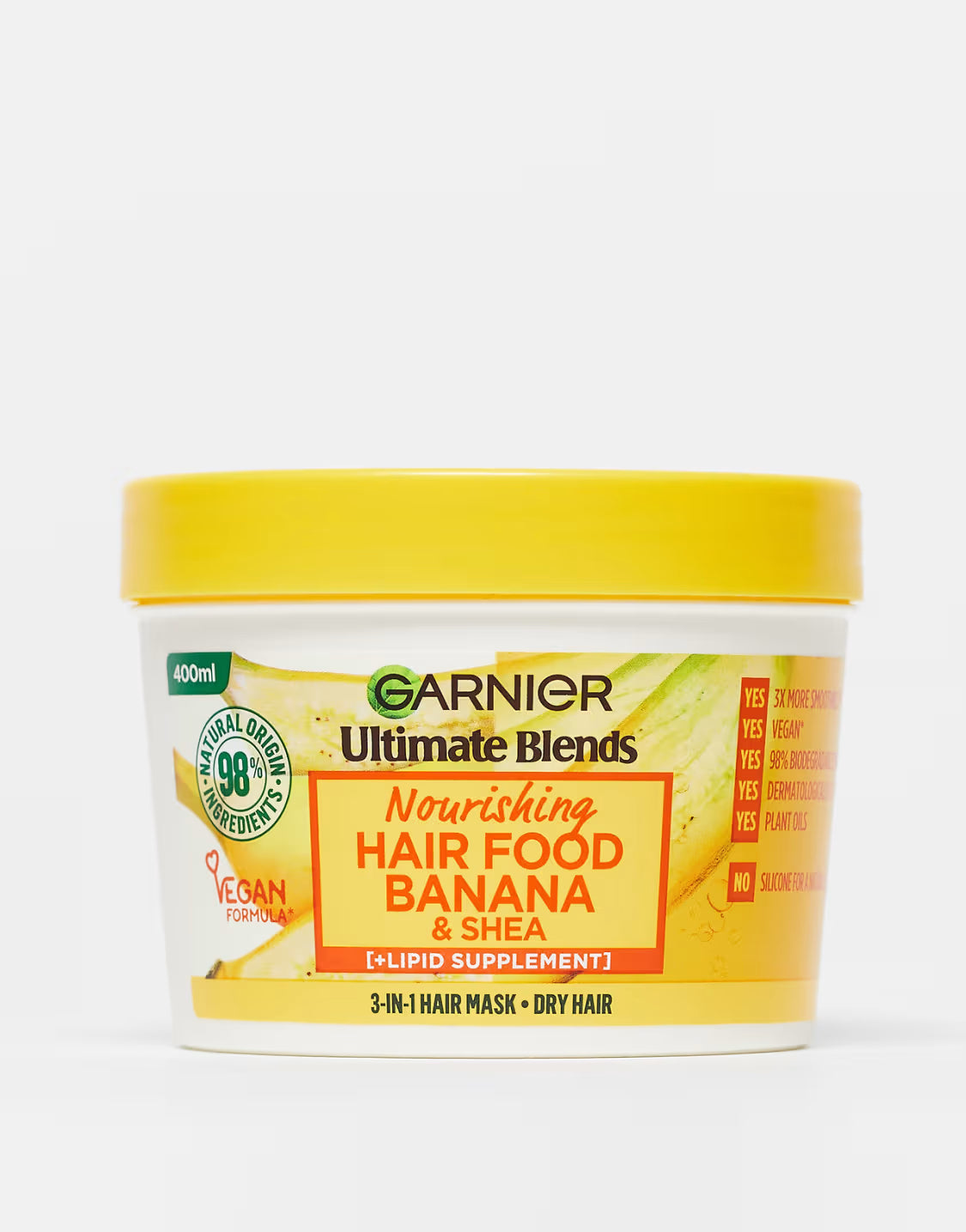 Garnier Ultimate Blends Hair Food Banana 3-in-1 Dry Hair Mask Treatment 390ml