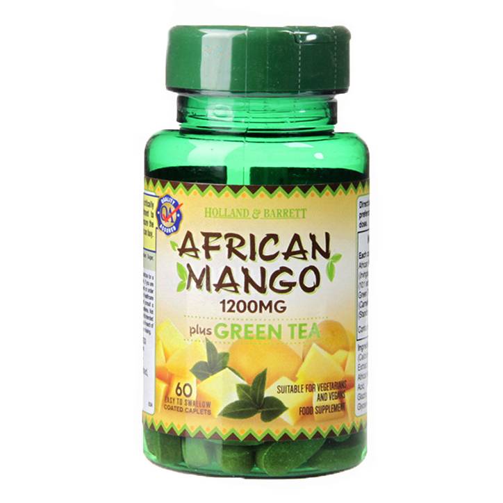 Holland & Barrett African Mango with Green Tea 60 Caplets 1200mg