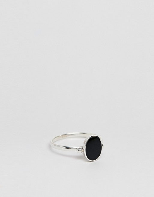 Kingsley Ryan Sterling Silver Black Oval Ring
