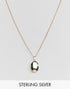 Shashi 18k Gold Plated Oval Pendant Necklace