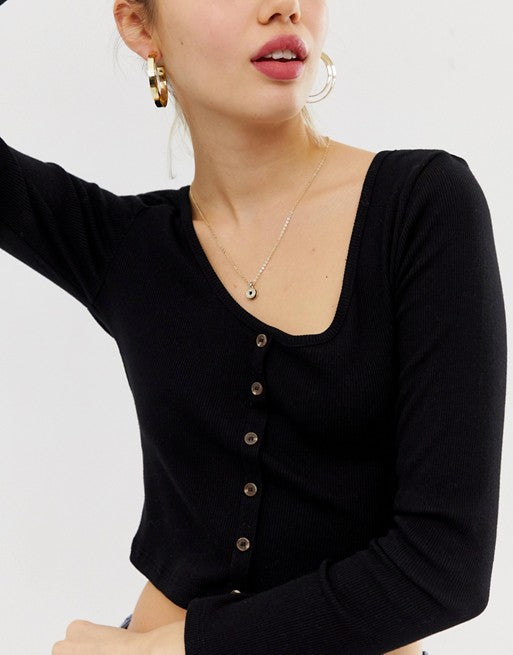 Ted Baker Gold Heart Biscuit Button Pendant Necklace