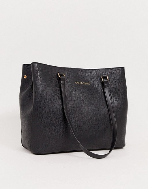 Valentino by Mario Valentino Tumbled Black Soft Tote Bag