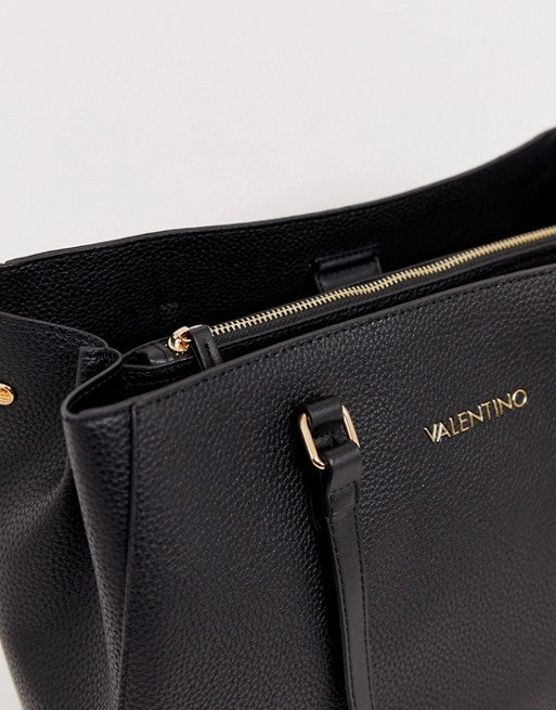 Valentino by Mario Valentino Tumbled Black Soft Tote Bag
