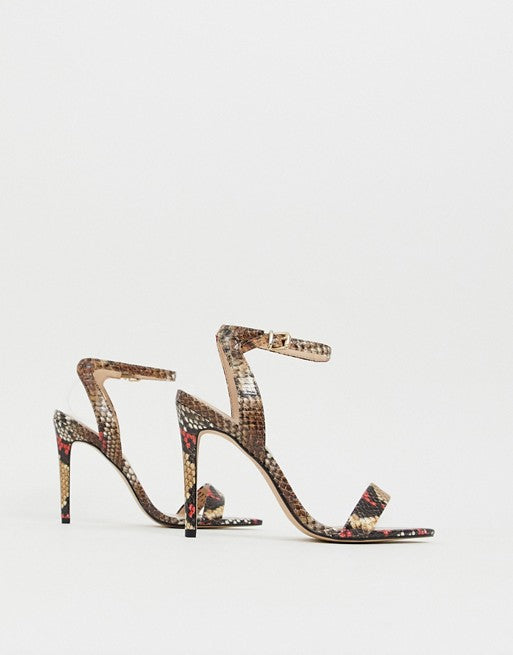 ALDO Bravyan Heeled Sandals in Red Snake