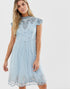 Frock And Frill High Neck Mini Dress in Soft Blue