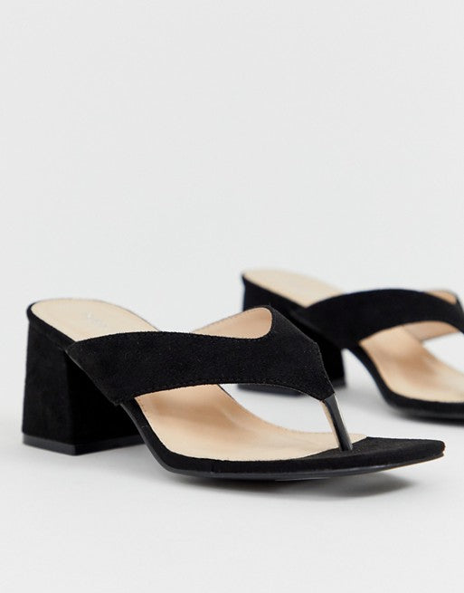 Public Desire Because Toe Post Block Heeled Mules