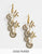 Regal Rose Gold Plated Floral Drop Hoop Earrings