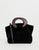 Mango Suede Top Handle Black Bag