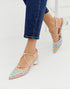 Sunset Knotted Ball Heels in Multi Weave
