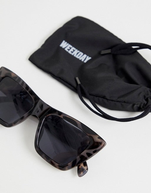 Weekday Oversized Sunglasses in Grey Tortoise