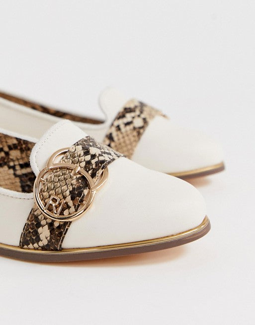 River Island Loafers With Trim in White