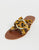Warehouse Leather Sandals With Ring Detail in Leopard Print