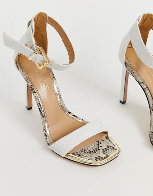 River Island Heeled White Sandals