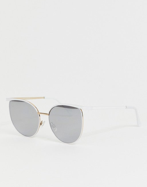 Missguided Cat Eye Sunglasses With White Lenses