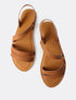 Open Toe Wrap Over Tan Sandals