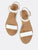 Scalloped Trim Flat White Sandals