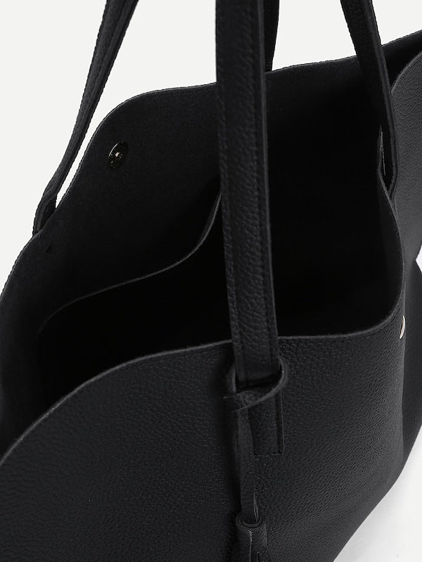 Tassel Detail PU Tote Bag