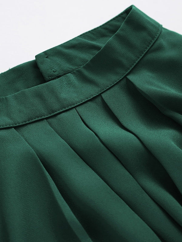 Stand Collar Pleated Blouse