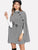 Self Belted Dogtooth Cape Coat