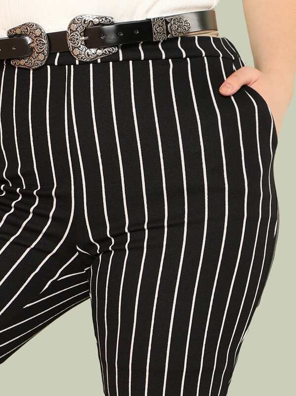 Plus Striped Skinny Trousers