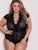 Plus Size V Plunge Lace Teddy Black