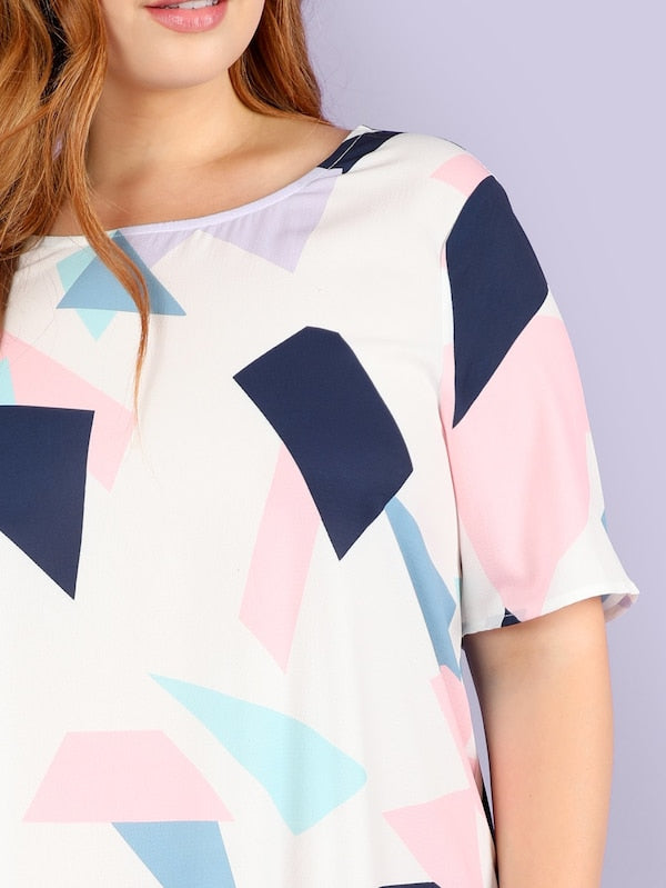 Plus Size Geo Print Dress