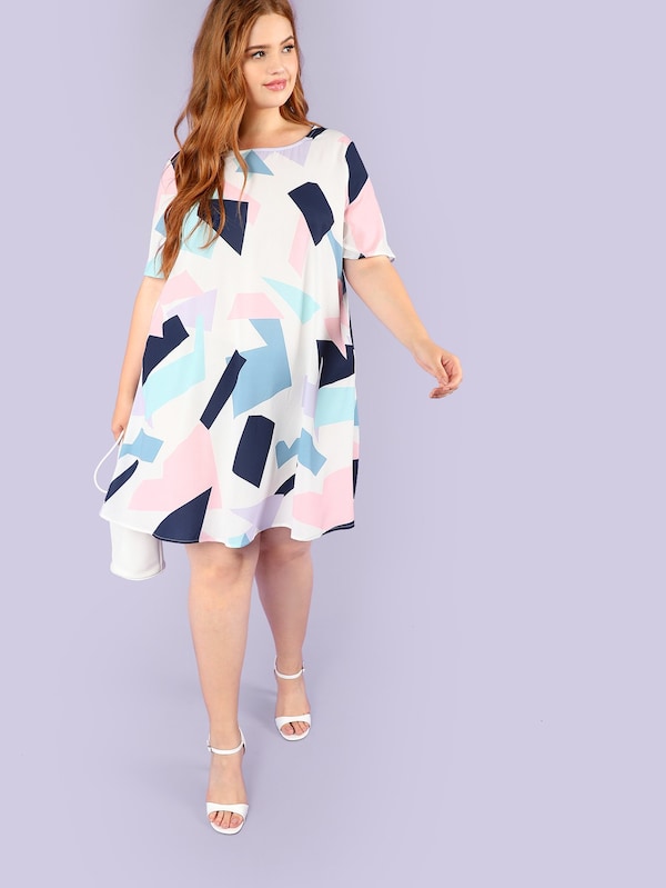 Plus Size Geo Print Dress