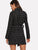 Shawl Collar Self Tie Wrap Grid Coat in Black