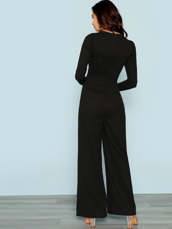 Contrast Striped Wide Leg Jumpsuit