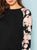 Plus Round Neck Floral Raglan Sleeve Top