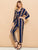 Striped Wrap Self Tie Waist Jumpsuit