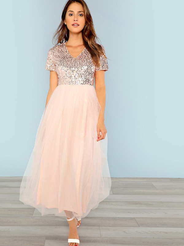 Sequin top tulle clearance dress
