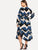 Plus Size V-Cut Neck Chevron Print Dress