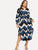 Plus Size V-Cut Neck Chevron Print Dress