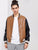 Men Press Button Up PU Bomber Jacket