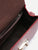 Metal Detail Snakeskin Print Burgundy Shoulder Bag
