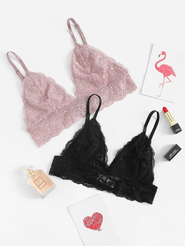 Floral Lace Bralette Set