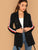 Striped Side Double Breasted Placket Belted Blazer
