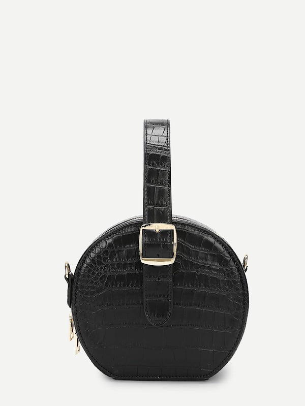 Crocodile Pattern Round Satchel Bag