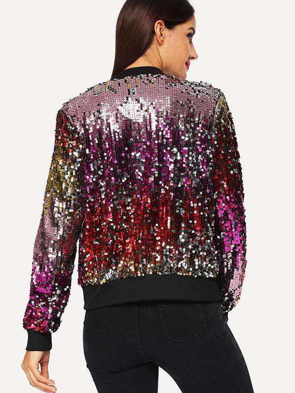 Zip-Up Sequin Jacket