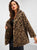 Notch Collar Leopard Print Teddy Coat