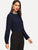 Contrast Sequin Buttoned Keyhole Blouse