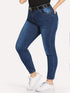 Plus Bleach Wash Skinny Jeans Without Belted