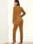 Notched Collar Double Button Plunging Utility Jumpsuit