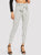 Frill Trim Bow Tie Waist Striped White Trousers