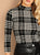 Mock Neck Plaid T-Shirt