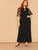 Plus Size Applique Mesh Sleeve Palazzo Leg Jumpsuit