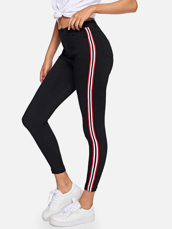 Striped Tape Side Jeans